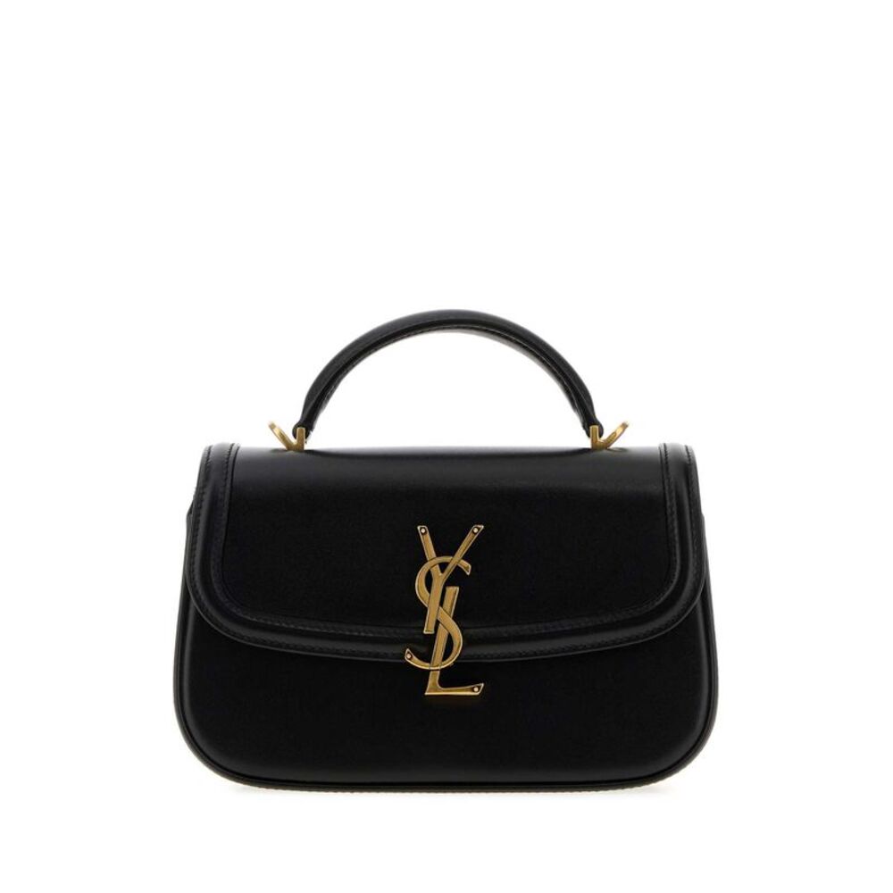 Saint Laurent Women Black Leather Mini Solferino Handbag